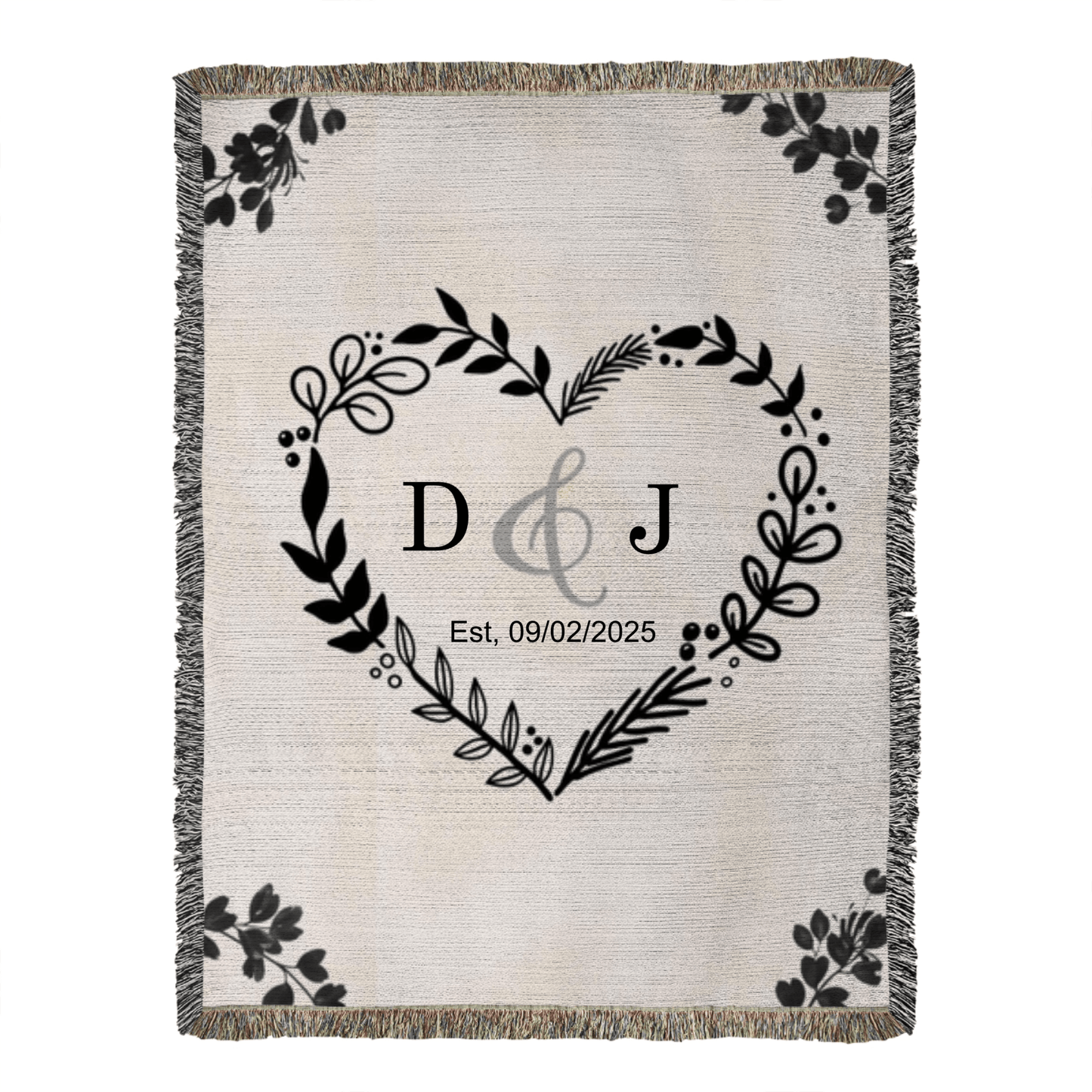 Anniversary Gift for Wife Personalized Woven Blanket
