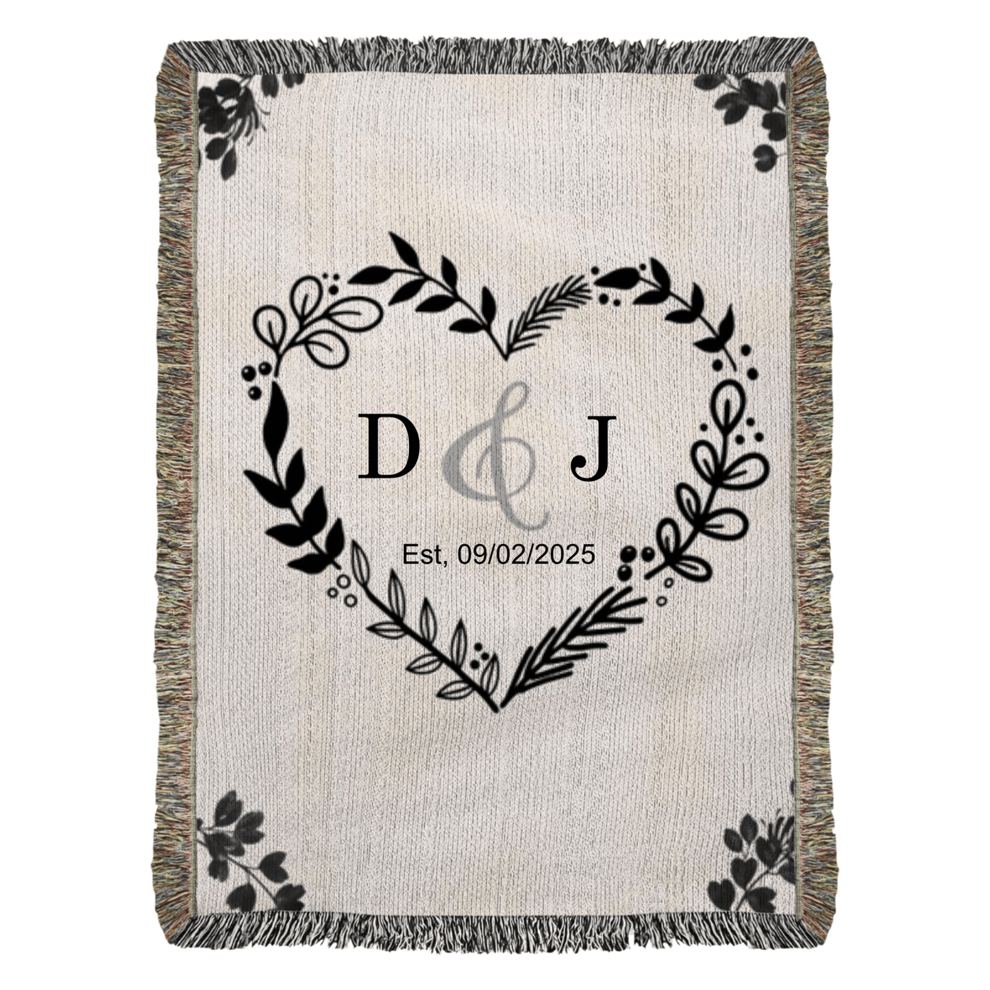 Anniversary Gift for Wife Personalized Woven Blanket