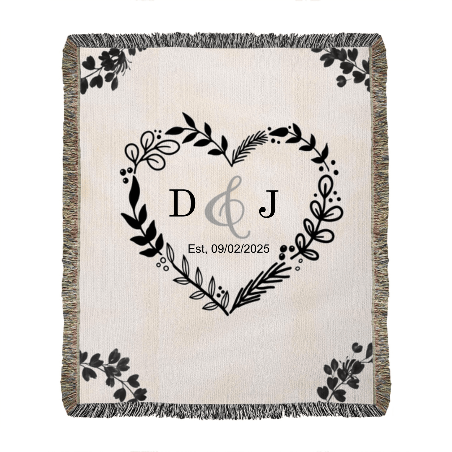 Anniversary Gift for Wife Personalized Woven Blanket