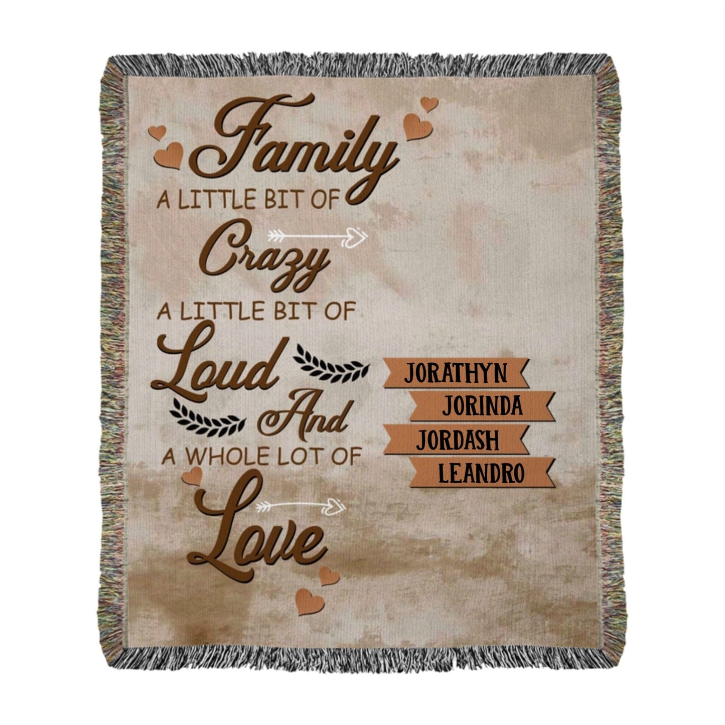Family A Little Bit Of Crazy - Personalized Woven Blanket Blankets