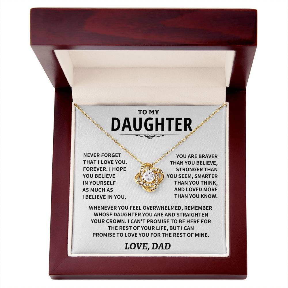 Daughter Gift From Dad, "Straighten Your Crown", Knot Necklace Jewelry