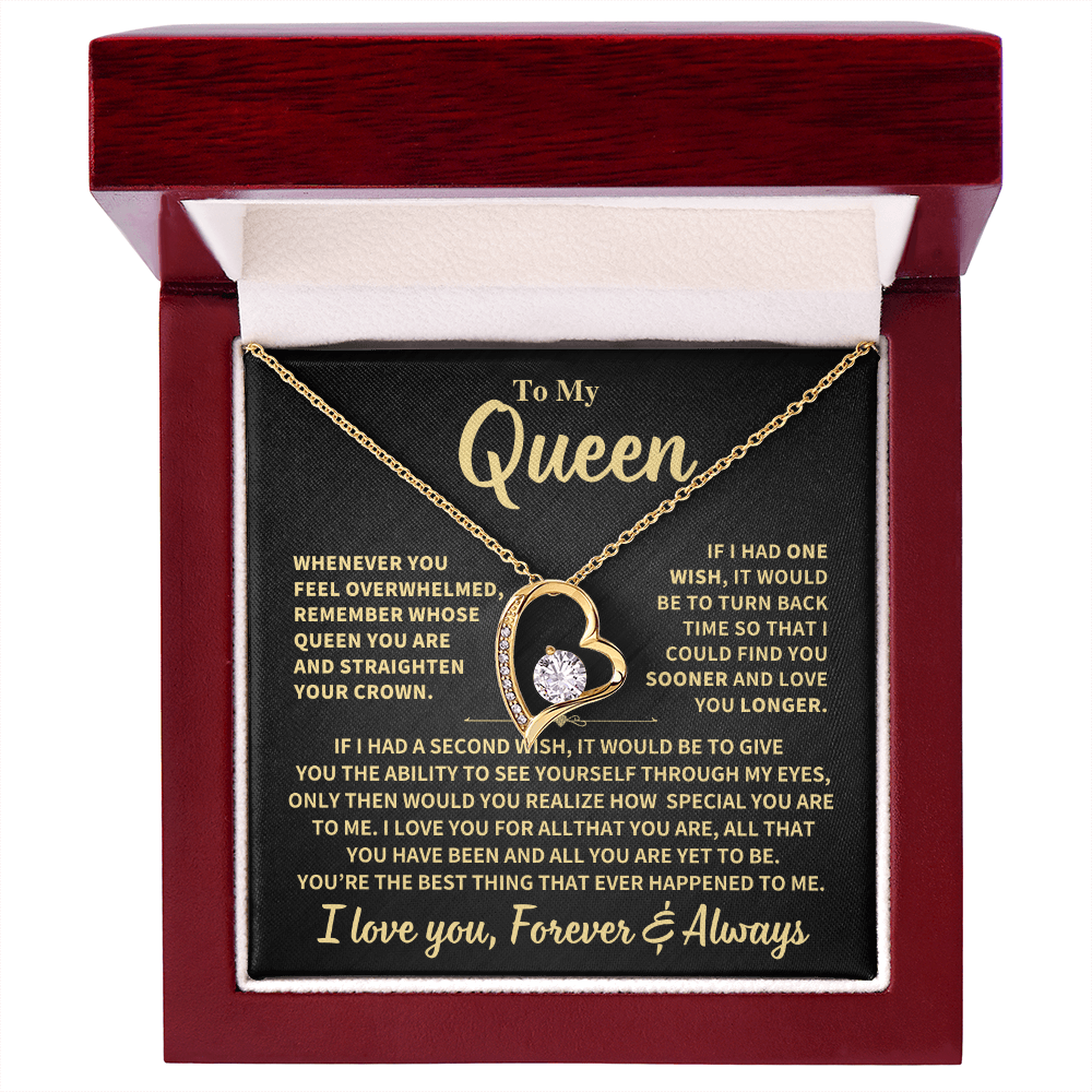 My Queen Gift,"Forever & Always", Forever Love Necklace Jewelry
