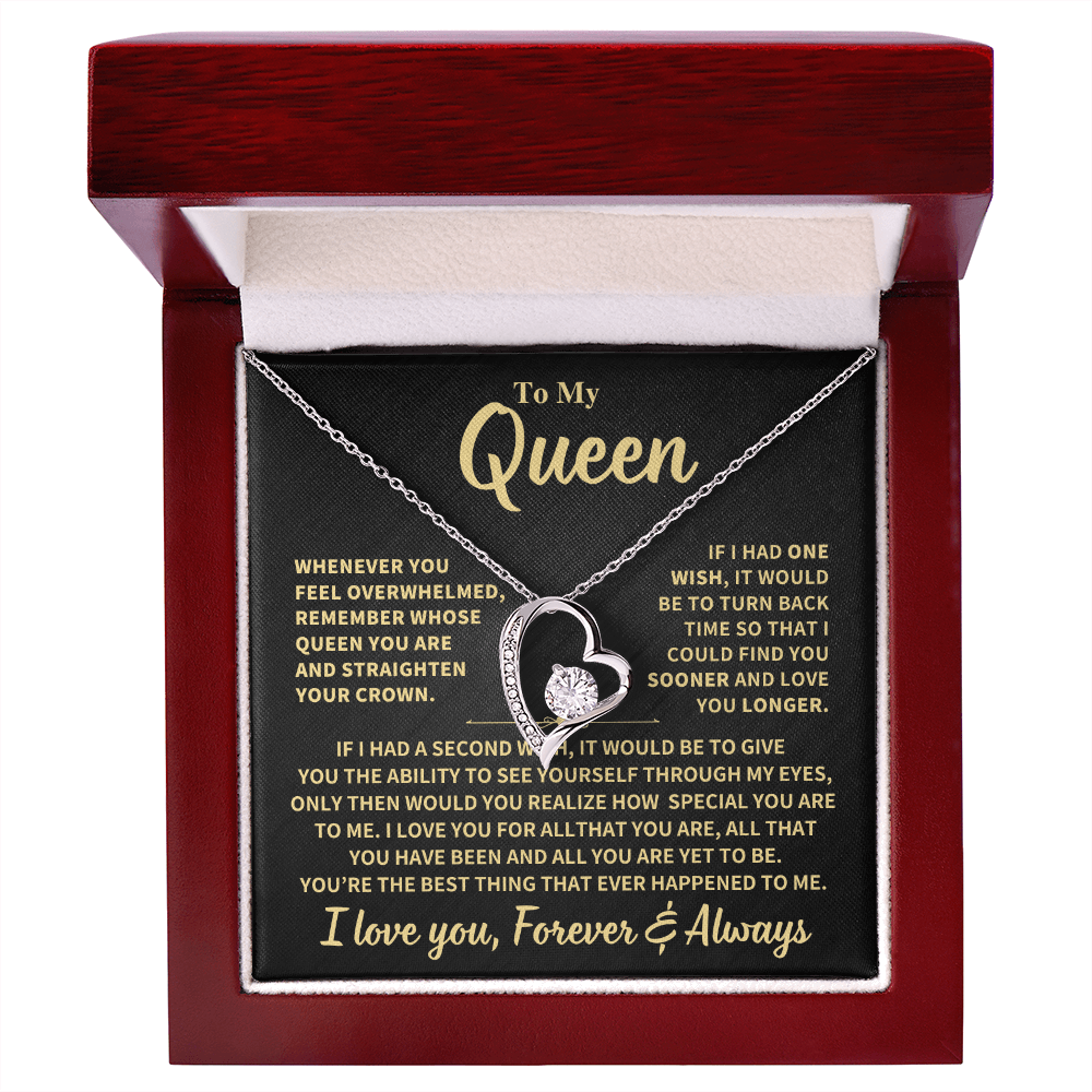 My Queen Gift,"Forever & Always", Forever Love Necklace Jewelry
