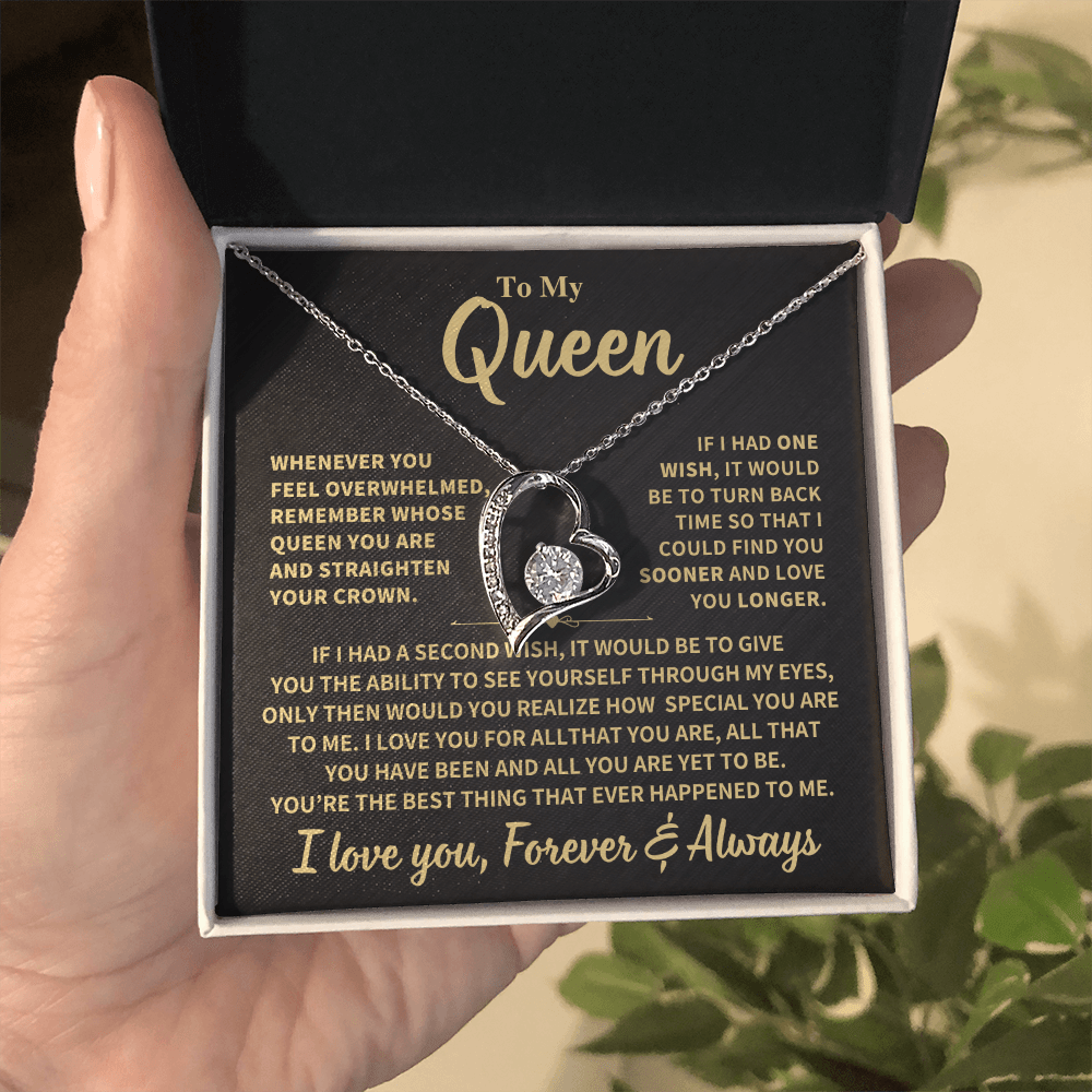 My Queen Gift,"Forever & Always", Forever Love Necklace Jewelry