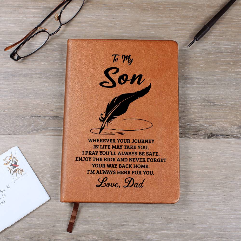 Son Gift From Dad, "Never Forget", Graphic Journal Jewelry