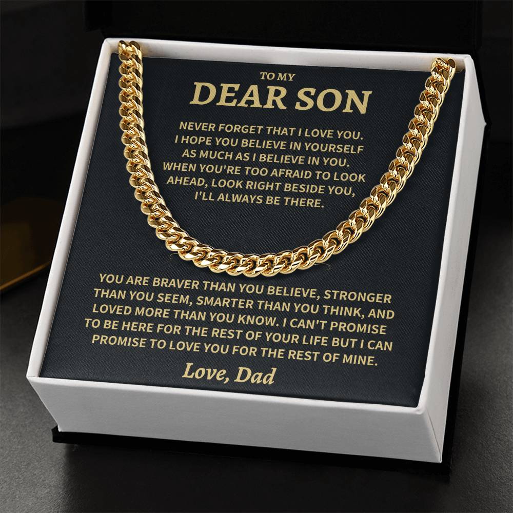 Son Gift-Never Forget-From Dad Jewelry