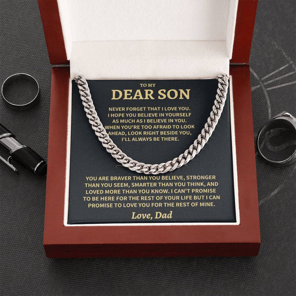 Son Gift-Never Forget-From Dad Jewelry