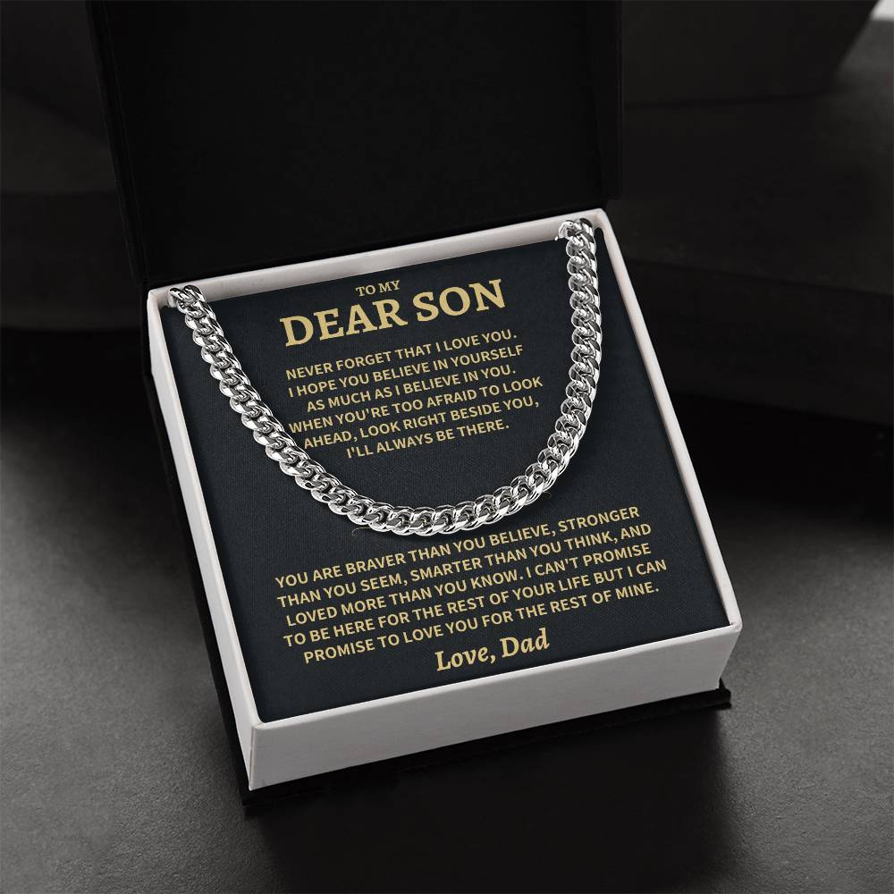 Son Gift-Never Forget-From Dad Jewelry