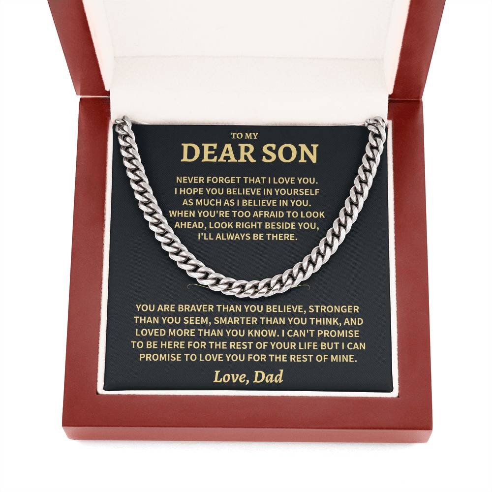 Son Gift-Never Forget-From Dad Jewelry