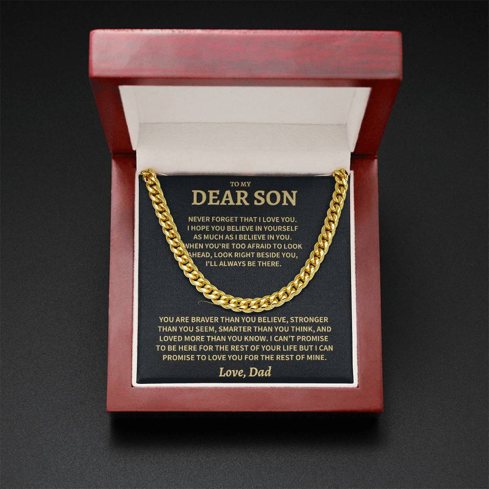 Son Gift-Never Forget-From Dad Jewelry