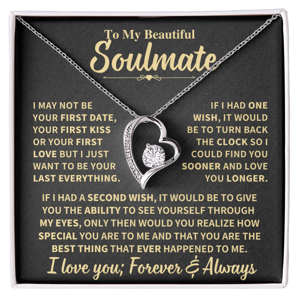 Soulmate Gift, "Forever & Always", Forever Love Necklace Jewelry
