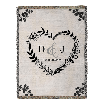 Anniversary Gift for Wife Personalized Woven Blanket