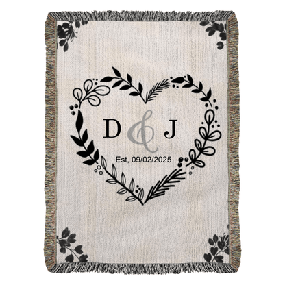 Anniversary Gift for Wife Personalized Woven Blanket