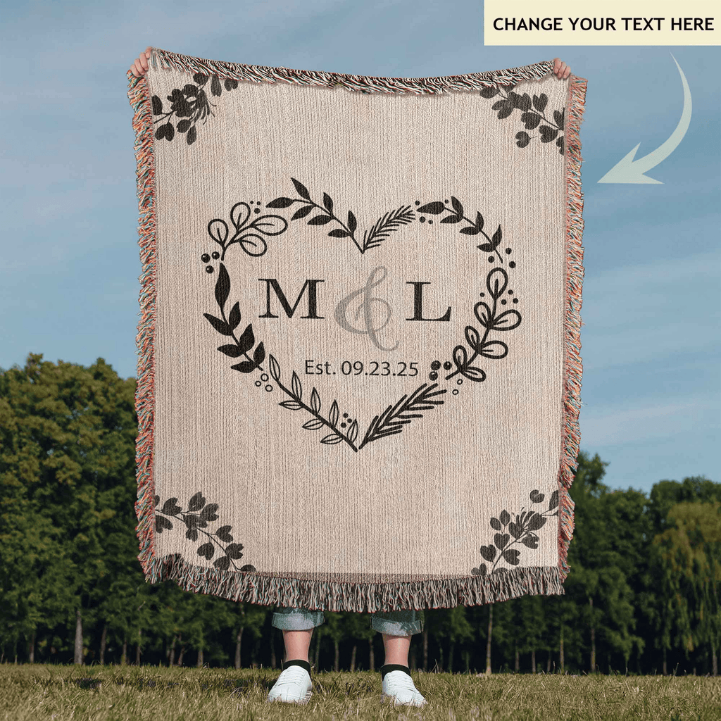 Anniversary Gift for Wife Personalized Woven Blanket Blankets