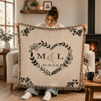 Anniversary Gift for Wife Personalized Woven Blanket Blankets