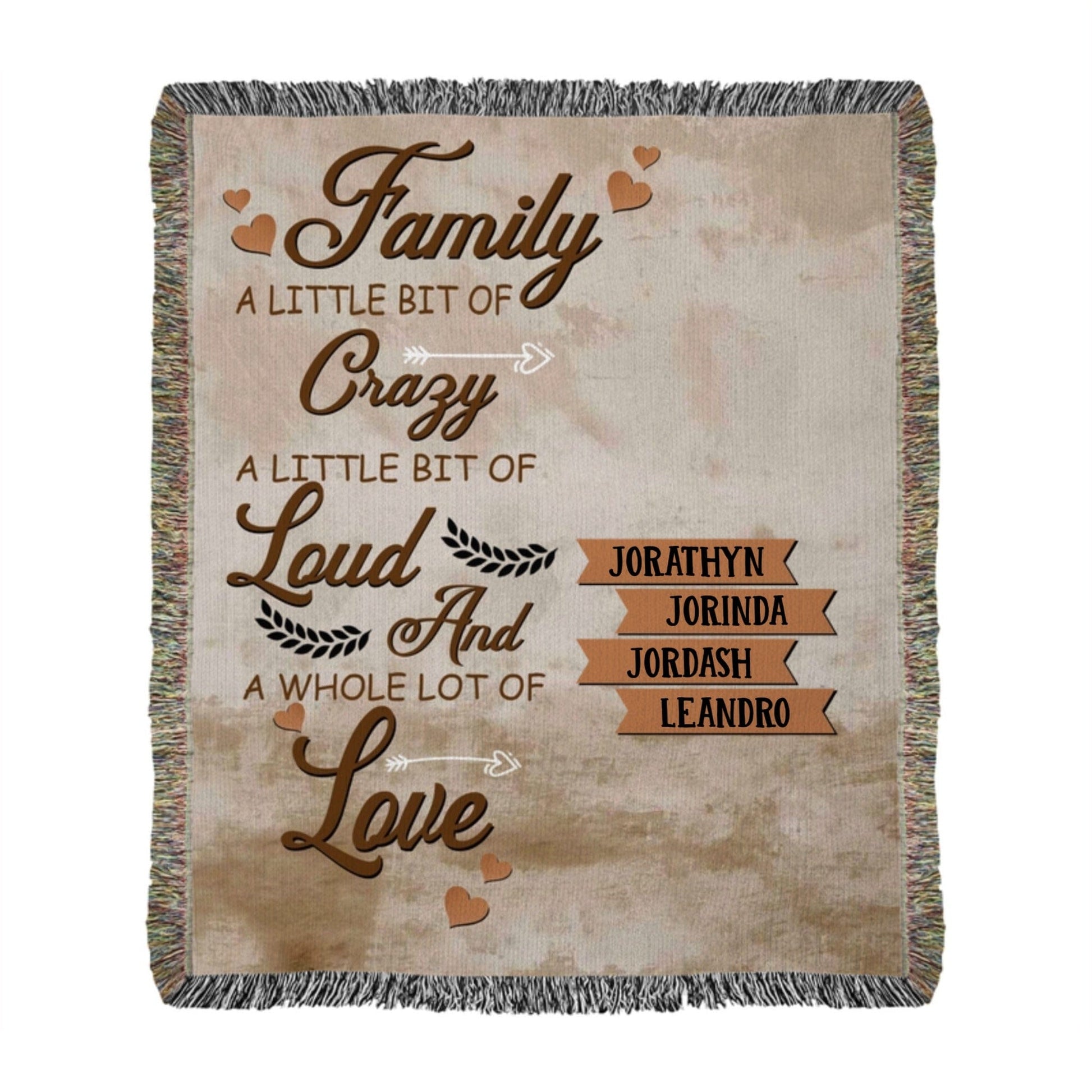 Family A Little Bit Of Crazy - Personalized Woven Blanket Blankets