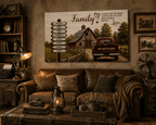 Personalized Family Canvas, Custom Family Name Wall Art, Rustic Farmhouse Decor Canvas