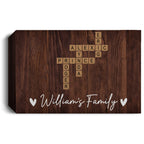Personalized Family Name Crossword Canvas Wall Art – Custom Scrabble Style Wooden Sign Gift for Home Decor, Anniversary, Housewarming Canvas