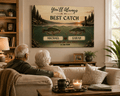 Personalized Fishing Couple Canvas, Best Catch Custom Wall Art, Fishing Gift for Couples Canvas