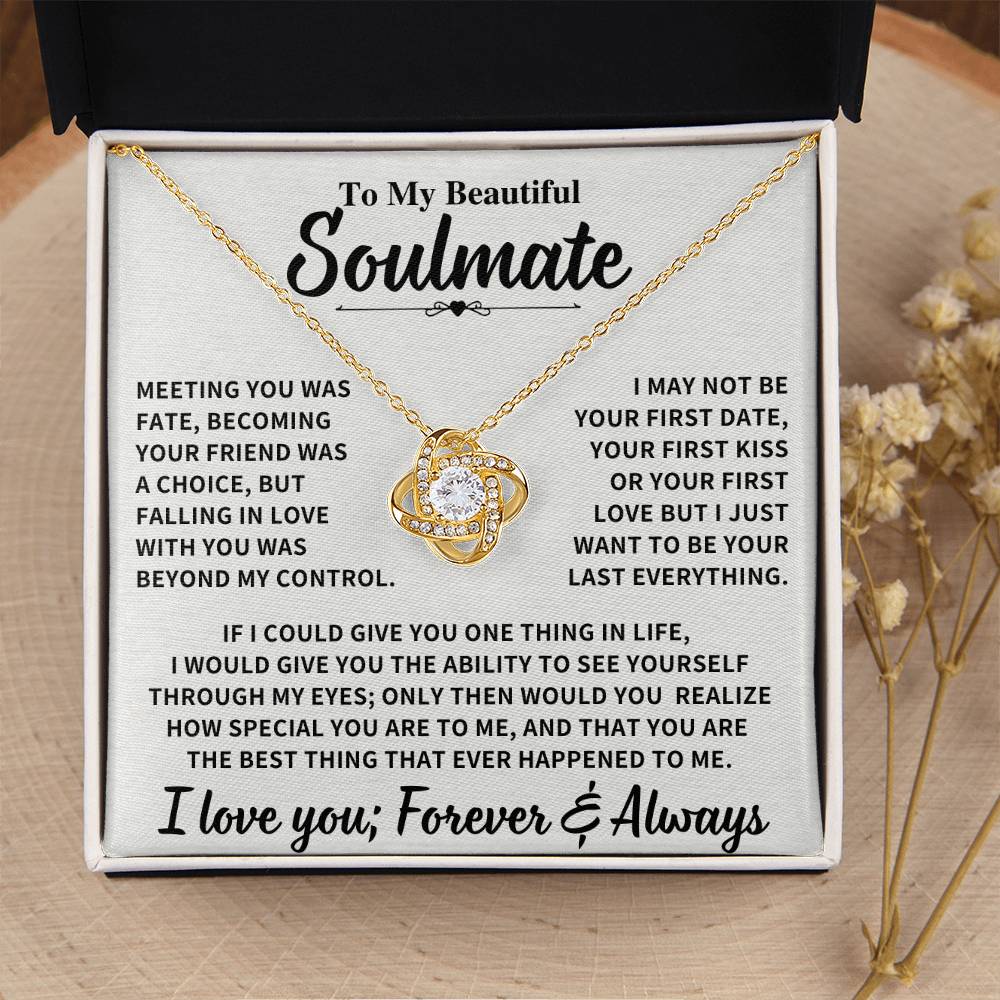 Beautiful Soulmate Gift, "Meeting you was fate" Jewelry