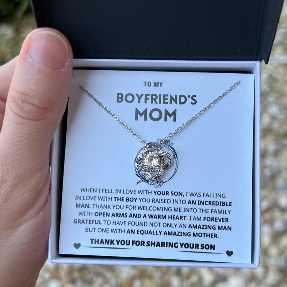 Boyfriend's Mom Gift Necklace, "Forever Grateful" Jewelry