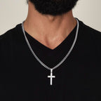 Dad Gift From Daughter, "Never Forget", Cuban Cross Jewelry