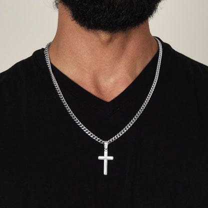 Dad Gift From Daughter, "Never Forget", Cuban Cross Jewelry