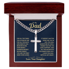 Dad Gift From Daughter, "Never Forget", Cuban Cross Jewelry