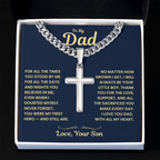 Dad Gift From Son,"Always My Hero", Cuban Cross Jewelry
