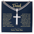 Dad Gift From Son,"Always My Hero", Cuban Cross Jewelry