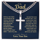 Dad Gift From Son,"Always My Hero", Cuban Cross Jewelry