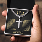 Dad Gift From Son, "Never Forget", Cuban Cross Jewelry