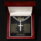 Dad Gift From Son, "Never Forget", Cuban Cross Jewelry