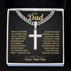 Dad Gift From Son, "Never Forget", Cuban Cross Jewelry