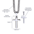 Dad Gift From Son, "Never Forget", Cuban Cross Jewelry
