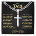 Dad Gift From Son, "Never Forget", Cuban Cross Jewelry