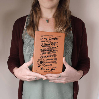 Daughter Gift From Dad, "Never Forget", Graphic Journal Jewelry