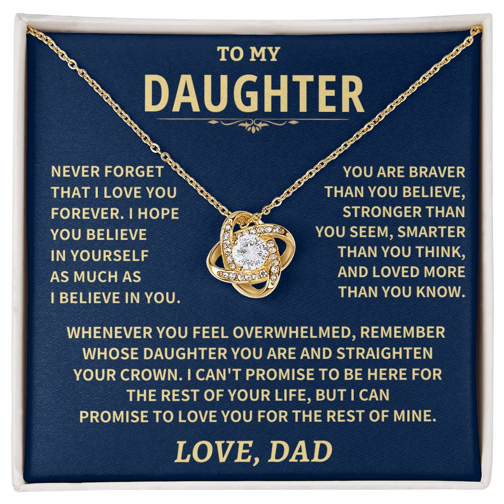 Daughter Gift From Dad, "Never Forget That I Love You" Jewelry