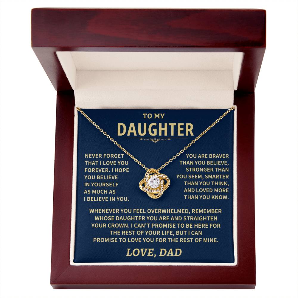 Daughter Gift From Dad, "Never Forget That I Love You" Jewelry