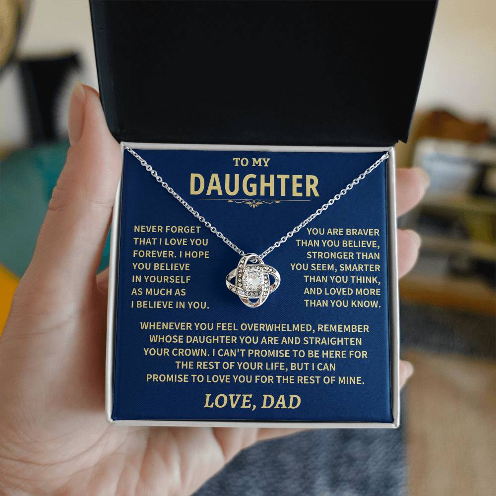 Daughter Gift From Dad, "Never Forget That I Love You" Jewelry