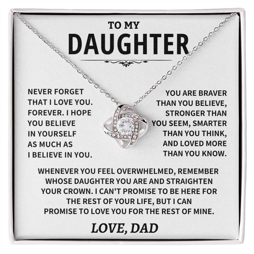 Daughter Gift From Dad, "Straighten Your Crown", Knot Necklace Jewelry
