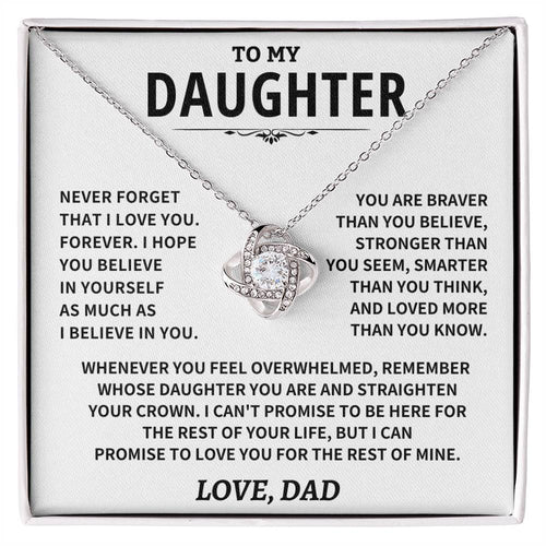 Daughter Gift From Dad, "Straighten Your Crown", Knot Necklace Jewelry