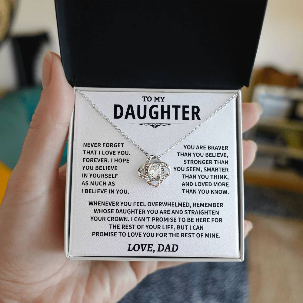 Daughter Gift From Dad, "Straighten Your Crown", Knot Necklace Jewelry