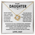 Daughter Gift From Dad, "Straighten Your Crown", Knot Necklace Jewelry