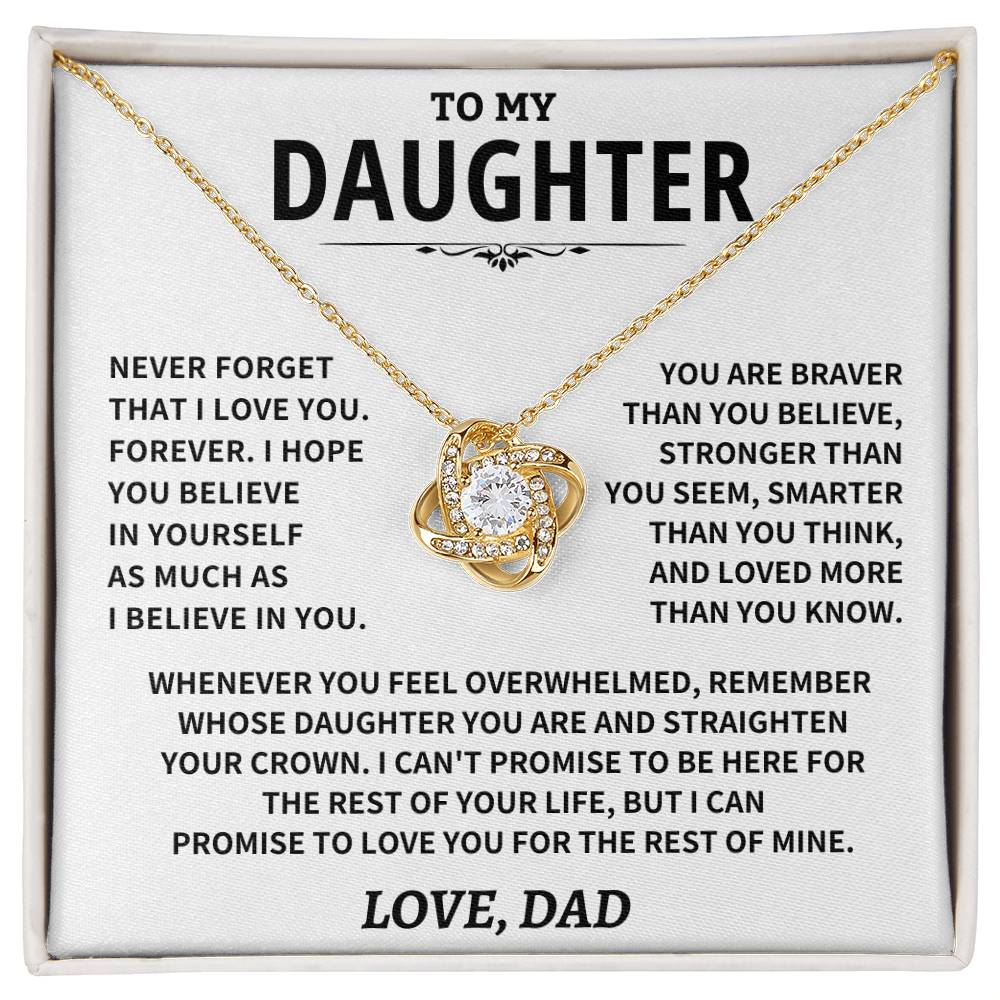 Daughter Gift From Dad, "Straighten Your Crown", Knot Necklace Jewelry
