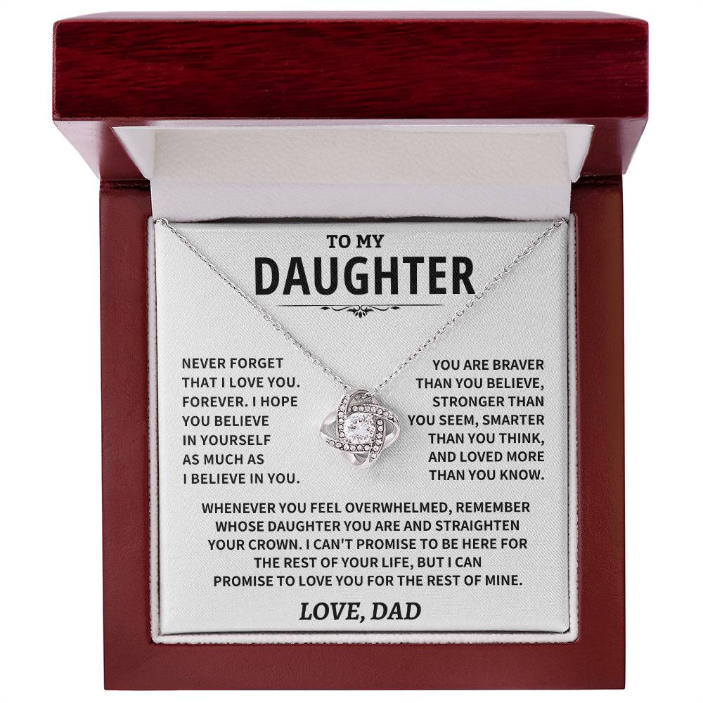 Daughter Gift From Dad, "Straighten Your Crown", Knot Necklace Jewelry