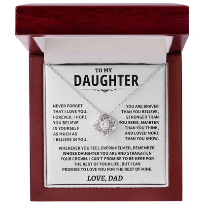 Daughter Gift From Dad, "Straighten Your Crown", Knot Necklace Jewelry