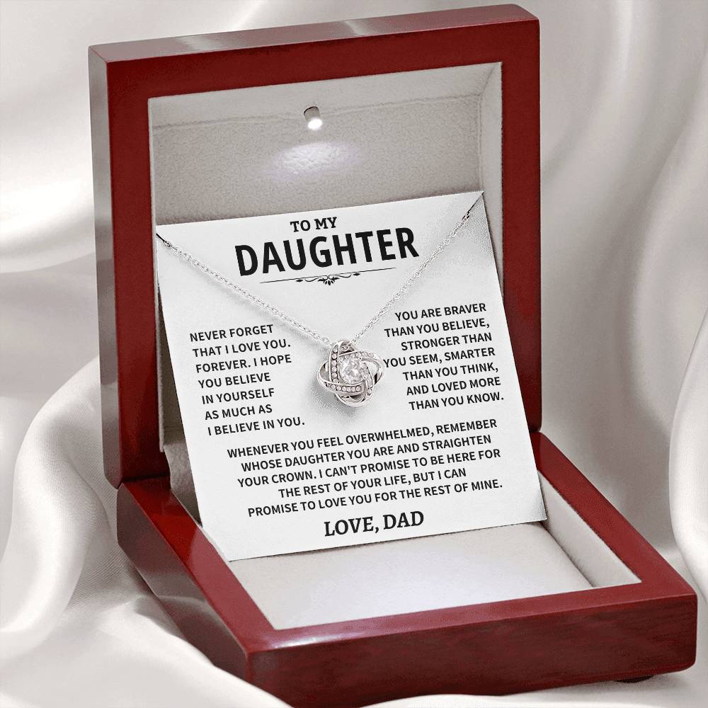 Daughter Gift From Dad, "Straighten Your Crown", Knot Necklace Jewelry