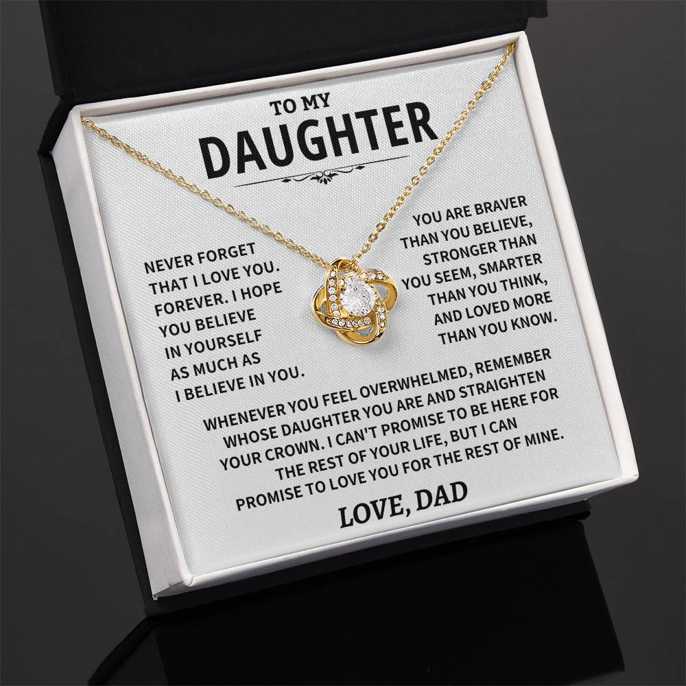 Daughter Gift From Dad, "Straighten Your Crown", Knot Necklace Jewelry