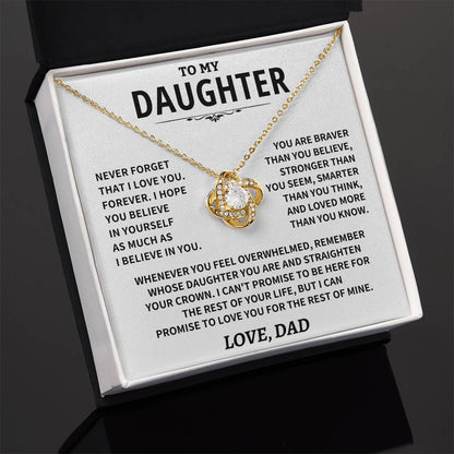 Daughter Gift From Dad, "Straighten Your Crown", Knot Necklace Jewelry